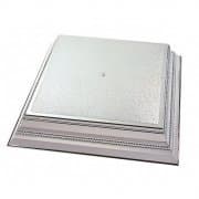 Napier Silver Satin 14" Square Wedding Cake Stand Base/Wedding