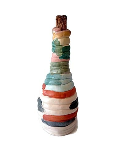 Colorful ceramic bottle, pottery potion bottle, small housewarming ceramic gift, handmade cruet