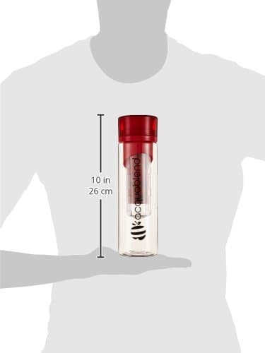 Acquablend Premium 600ml Twist Top Fruit Infuser Water Bottle. Create Your Own Naturally Flavoured Fruit Infused Water, Juice, Iced Tea &amp; Sparkling Beverages. Ideal for Your Office and Home (Red)
