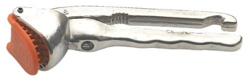 Garlic Press Crusher and Nut Cracker and Olive Pitter - All in One Tool - With Plastic Holes Cleaner