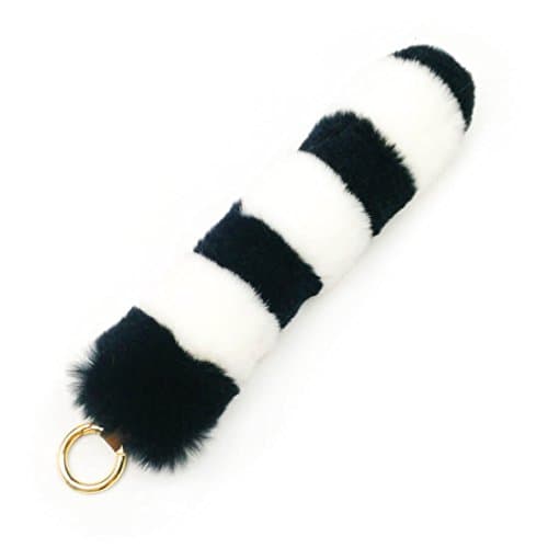 Rex Rabbit Tail Tail Pendant Fox Squirrel Tattoo Tail Jewelry Tail Pendant cosplay Toy Key Ring Tote Bag Backpack Accessories Charm Charm Handmade Fur Toy (Black)