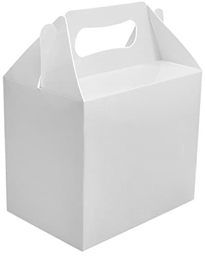 20 White Solid Colour Children's Birthday Party Treat Boxes