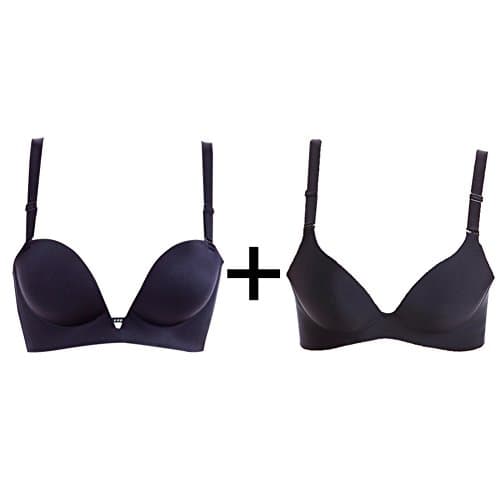 one piece seamless underwear/ small chest deepVassembly bra /mixed two-piece set-F 85A