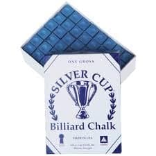 Silver CupPool & Snooker Table Cue Chalk SILVER CUP Blue 12 Cubes