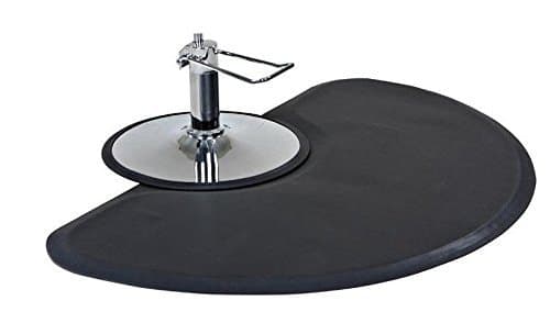 Black Semi-circle 5' X 3' 1/2 Thick Anti Fatigue Barber Salon Floor Mat by D Salon