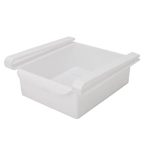 Brosuper Multi Storage Rack Under Shelf Storage Basket Refrigerator Fresh Spacer Layer Spaces Storages Rack Kitchen Twitch Slide Box in White