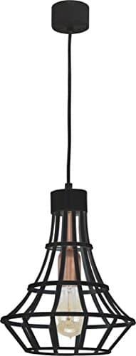 elbmoebel Retro style black or white metal copper bulb socket e27 basket cage ceiling pendant light shades with A++ (Black)