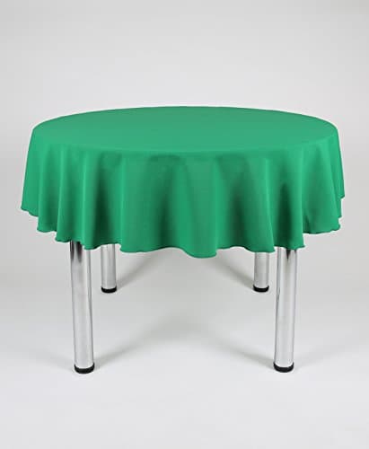 Emerald Green Large Round Lightweight Fabric Tablecloth 70" Diameter (178cm) With 2 Side Joins (Polyester, not cotton)