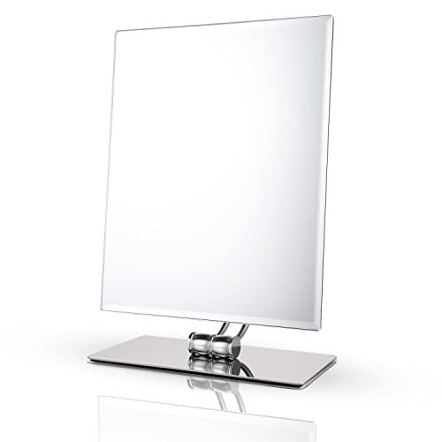 UK Plaque Tabletop Vanity Makeup Mirror, Rectangle 10.2X8.3 Inch, Chrome