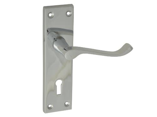 Forge 150mm Backplate Handle Lock Scroll with Chrome Finish