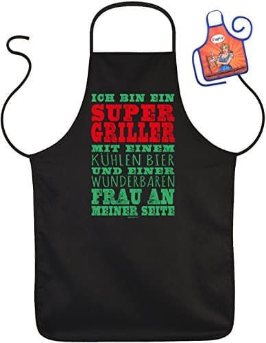 I'm a Super Griller with a cool Beer Fun Apron with Small Mini Skirt As A Gift