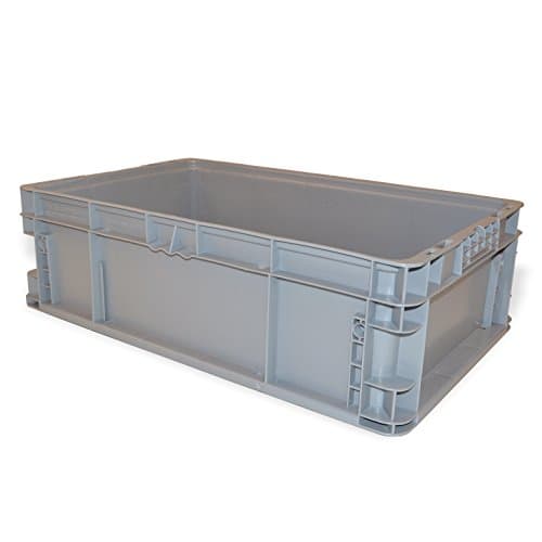 SSI SCHAEFER AF241507.XAGY1 Straight Wall Container, Polyethylene, Grey, Capacity 55 lb, 24" Length x 15" Width x 7.5" Height