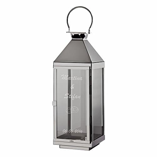 Lantern for Wedding with Names and Date – Lantern – Wedding Day Gift Motiv: Ringe