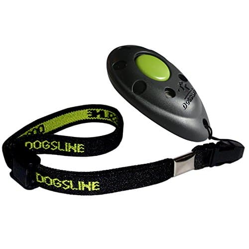 DOGSLINE Profi Clicker with Elastic Hand Strap , Clicker Training for dog cat horse , black, UKDL01PA
