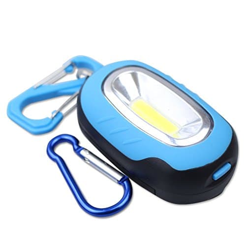 BOSSXIN Portable COB WorkLight Magnetic Lantern Key Chain lamp Flashlight Torch For Camping, Car Repairing, Emergencies (Blue)