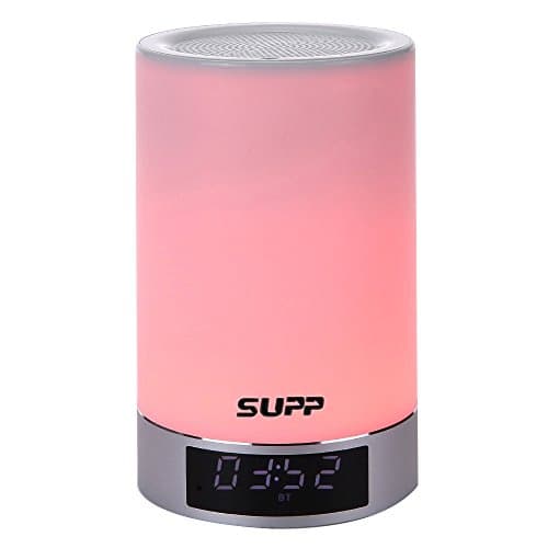 SUPP 4 in 1 Portable Touch Sensor Smart Light Bluetooth Speaker Clock Alarm Clock (White)