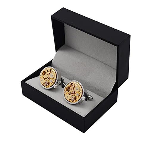 Steampunk Rotating Movement Active Round Movement Cufflinks Watch Functional Mechanical Cufflinks