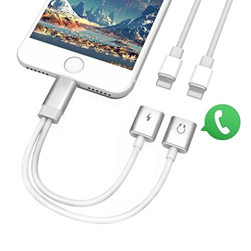 Lightning Adapter to Headphone Adaptor for iPhone X/10 iPhone 7/7Plus iPhone 8/8 Plus.Aux Earphone Jack Adapter Connection Accessories Cable Splitter Converter.Support Audio and Charge,Music Control and Phone Call, Support for iOS 10.3/ iOS 11 or Later (Silver)