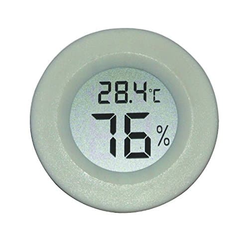 AGEG Round Digital Electronic Thermometer Hygrometer Humidiometer with LCD Display for Family Office Factory Kennel Reptile Tank (White)