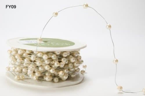 Ivory Beaded Wire by May Arts on a 3m Length (N.B. this is a cut from a roll)