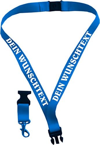 Lanyard with Cap 25 mm Printed with Your Logo/Also for Kids blue
