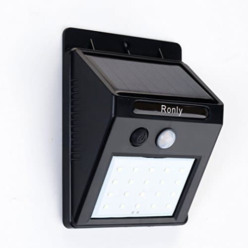 Outdoor Solar Lighting, Ronly™ 20LEDs Solar Security Light, 3-in-1 Motion Sensor, Waterproof IP44 Garden Wall Lights, Easy Installation for Garden Patio, Fence, Walkway, Drive Way, Stairs