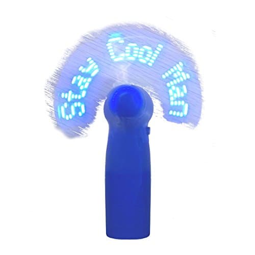 Message Fan Handheld Portable LED Message Cooling Fan (Various Colours &amp; Messages) (Blue (Stay Cool Man))
