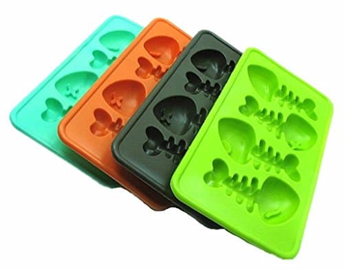 Generic Silicone Fish Bone Freezer Ice Cube Tray Mold Maker Pack of 4 Trays