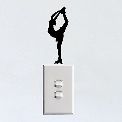 Ice Skating Wall Decal Personality Home Decor Light Switch Sticker