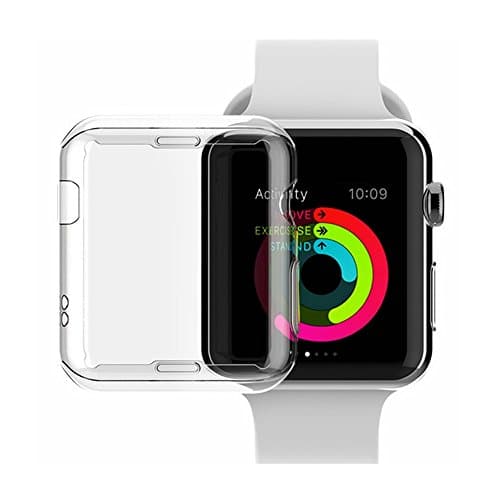 Apple Watch Series 3 Case, Soft Clear TPU Full Screen Protector with Ultra Thin Lightweight All-around Cover for iWatch Series 3 2017 (38mm), Skitic