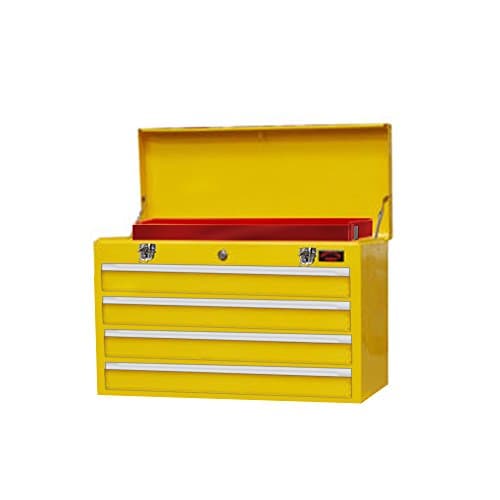 LARGE 4 DRAWER TOOL BOX LIGHTWEIGHT CHEST WITH KEY LOCK AND US BALL BEARING SLIDES DRAWERS PORTABLE