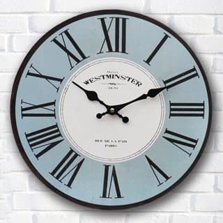 Buggy Round Decorative Wall Clock-Shabby Chic Floral Patchwork Clock - Vintage Wall Clocks for Living Room, Bedroom and Kitchen - Multi-Coloured Cute Retro Style Clock Wall ,16inches 40CM