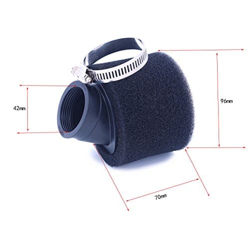 2pcs 42mm Bent Dual layer Foam Air Filter Cleaner Bent t Neck For 125 140 150CC ATV Quad Buggy Pit Dirt Motorcycle Scooter Gasoline