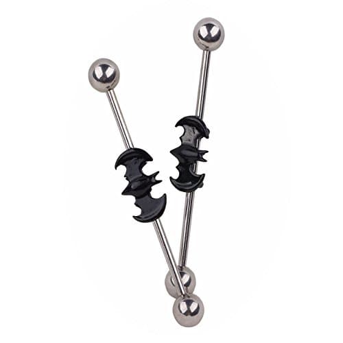 38mm Batman Industrial Scaffold Ear Piercing Bar