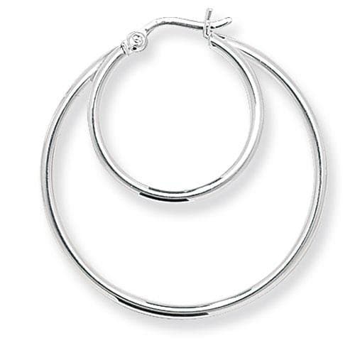 Sterling Silver 925 Double Hoop Earrings