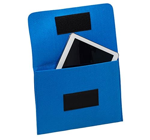 Felt Tablet PC Sleeve Bag Case with Velcro Closure – Blue