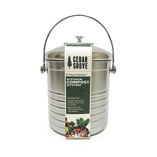 Cedar Grove Compost Bin with Lid, 1.8 gallon