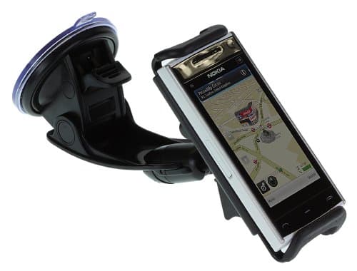 Works with Nokia Licensed Clamp Cradle and Flexible Arm with Suction Cup for Universal Nokia Smartphones - Black