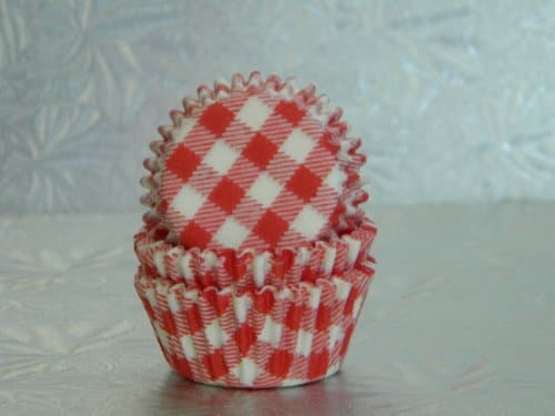 Mini Red Gingham Cupcake Cups Baking Liners 100 Count