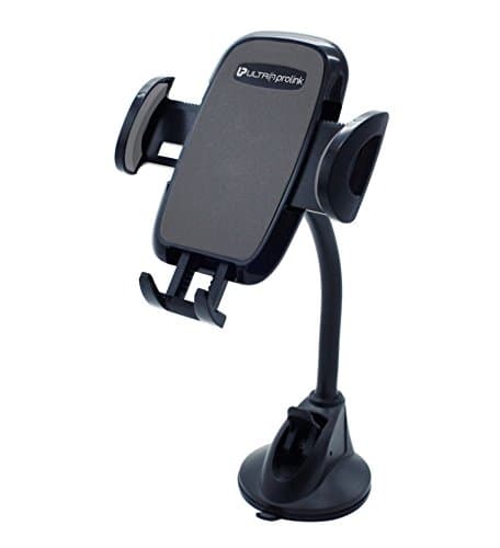 ULTRAPROLINK Gooseneck Mini | Black | Universal Mobile Mount for Car Windscreen with Flexible Goose Neck | Secure Holder with Strong Suction | Can Be Used Horizontally & Vertically | UM0078