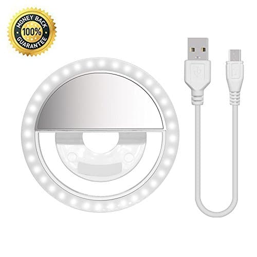 Selfie Ring Light ,36 LED Phone Lighting Night Selfie with 3 Lighting Modes for for Any Cell Phone / Tablet and Photography -Rechargable with USB(White)