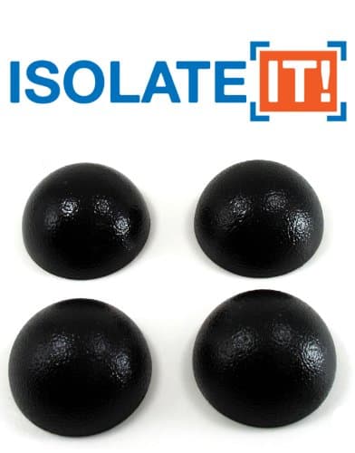 2" (5.08 cm) Sorbothane Hemisphere Rubber Bumper Non-Skid Feet with Adhesive 30 Durometer - 4-Pack