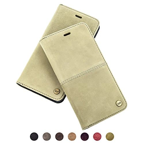 QIOTTI Apple iPhone 6 / 6S (4.7") Leather Case incl. TEMPERED GLASS H9 HD+ Premium Slim Leather Stand Case / Cover Wallet including nice Gift box and dustbag - VINTAGE GREEN