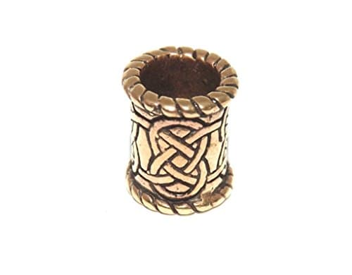 Wide Knotwork Viking Celtic Bronze beard bead Ring (dreadlock hair)