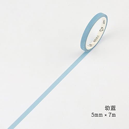 WRITIME 5mm X 7m DIY Cute Kawaii Solid Color Masking Washi Tape Lovely Decorative Tape For Photo Album Diary,Design 17