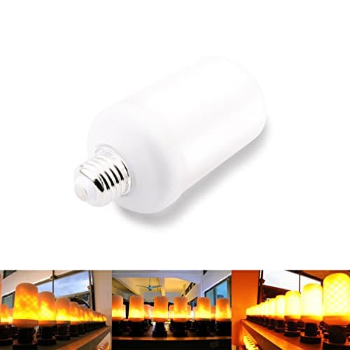 TTqp.home Led Flame Effect Fire Light Bulbs, E27 4W Creative Lights with Flickering Emulation,Vintage Atmosphere Decorative Lamps, Simulated Nature Gas Fire in Antique Hurricane Lantern