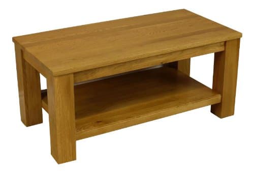 Solid Oakland Chunky Oak Coffee Table With Shelf / Living Room Furniture