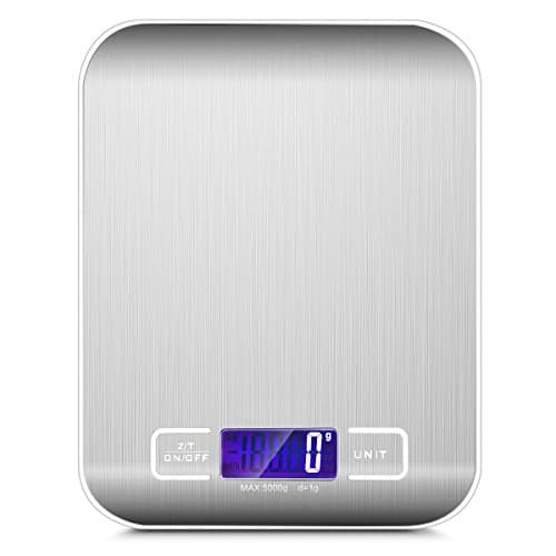 Metalbay Professional Kitchen Scale with Large LCD Display Digital Kitchen Scales Maximum Weight Supported 5 kg, Tare function, auto off, Kitchen Scales Accuracy of with 5 units for Food Ingredients