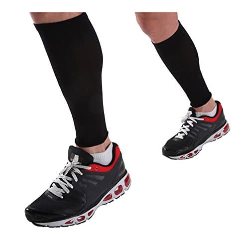 One size calf sleeves By Blue1one | True Graduated Compression Breathable Footless Braces | Ideal For Pain Relief, Shin Splints, Injuries &amp; Calf Cramps | Odorless Compression Leggings For Men &amp; Women