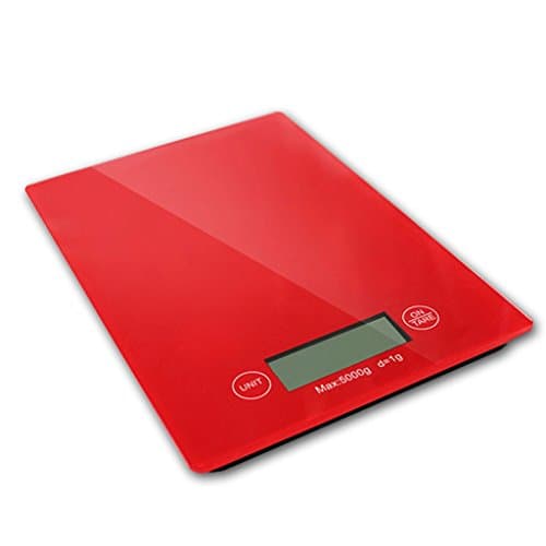 QIAOJIANE Kitchen Scale Baking Electronic Scale Kitchen Gram Food Scale Tea Called Fruit Touch Screen (Color : Red)